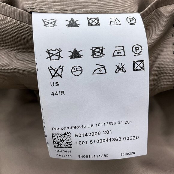 BOSS Hugo Boss Blazer Men 42 Gray White Woven Wool Suit‎ Jacket Classic Career - Picture 11 of 13